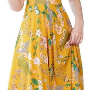 Women O-neck Short , Ladies Floral Printed Casual Party