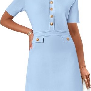 MEROKEETY Women Casual Ribbed Knit Bodycon Dress Classic