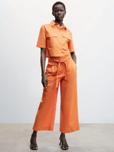 Cotton Pleated Belted Culottes