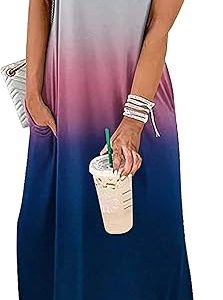 Summer Dress for Women, Beach Dress, Vacation Dress, Boho, Floral Summer Dress, Tropical, Maxi Dress with Pockets