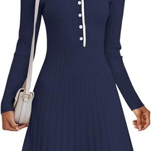 MEROKEETY womens Fall Casual Sweater Dresses Soft