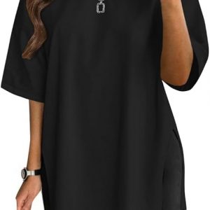 Women’s Oversized Summer T-Shirt – Casual Short Sleeve Workout Top