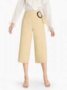 Beige Oversized Belt Culottes – Pomelo Fashion