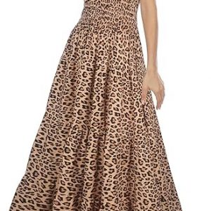 OSTOO Women's 2024 Summer Boho Floral Print Tiered Casual Flowy Long Maxi Dress