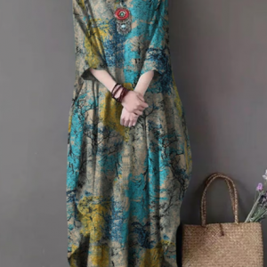 Printed Kaftan Maxi Dress