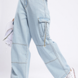 glitchez Women Panelled Baggy Jeans