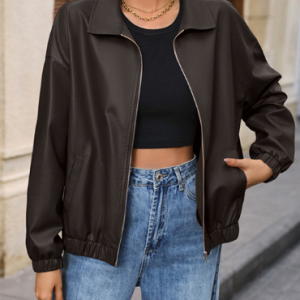 StyleCast Coffee Brown Windcheater Bomber Jacket