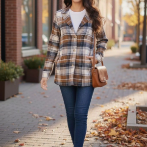 Bitterlime Women Checked Tailored Jacket