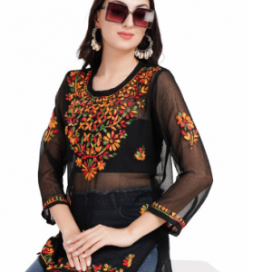 NAZAQAT ETHNIC INDIA Women Ethnic Motifs Embroidered Chikankari Straight Kurti