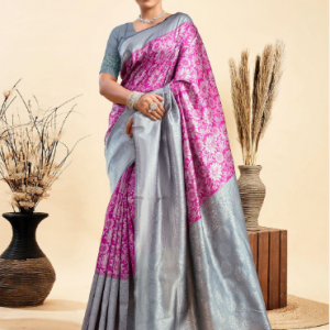 SANISA Woven Design Silk Blend Saree