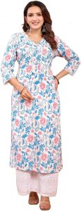 Women Straight Printed Kurta | Kurti Top Ethnic Ready to Wear | Suits for Casual Formal Traditional Wear